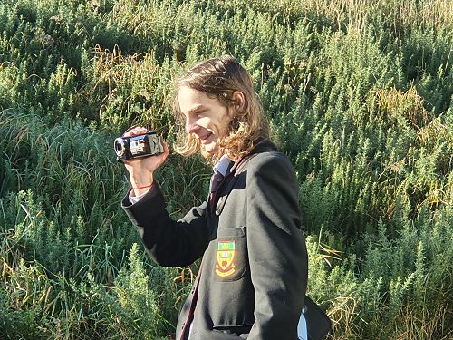 Media Studies students learning to use equipment