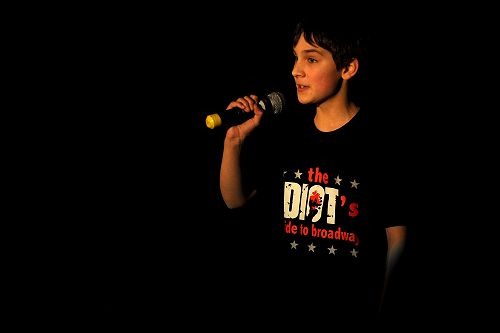 Tama Anthony-Whigham (Year 7), in the Les Misérables segment of "The Idiot's Guide to Broadway" 2015 John McGlashan College production.