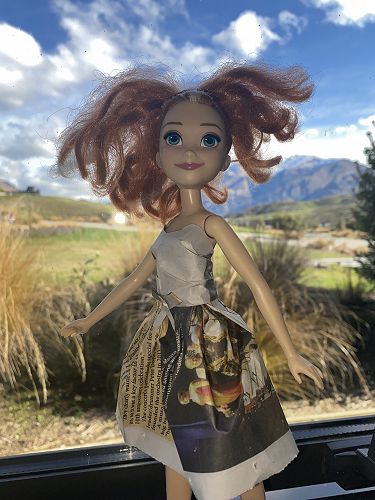 Newspaper/trash to fashion model: Second place