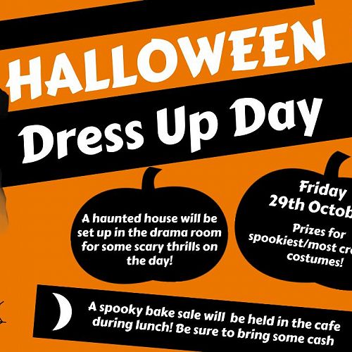 Halloween Dress Up Day Friday 29th October - Full school non-uniform day