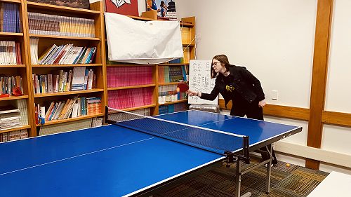 Darcy playing pingpong