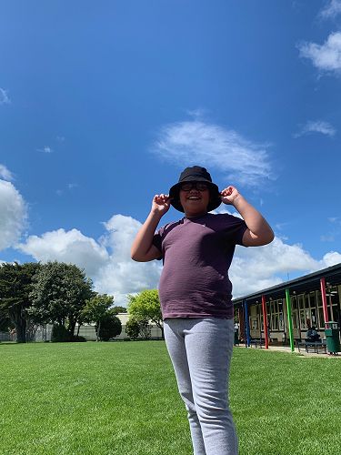 Kaydah soaking up the sun 