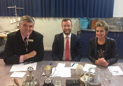 Judging Panel, Principal Mr Lance Christiansen, MP Mr Keiran McAnulty and Mrs Jane Clouston.