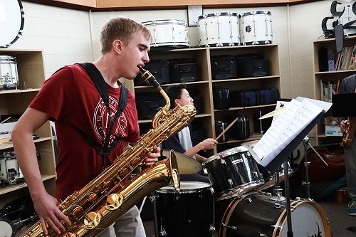 Max Fletcher on the saxophone