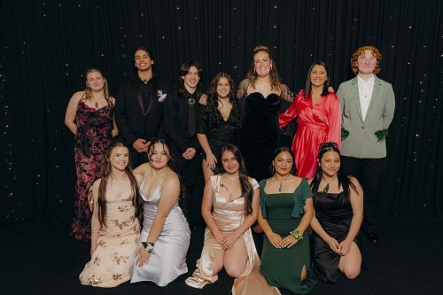 Back Row: Keeley Tuwhangai, Tumai Campbell, Te Atarau Cassidy, Bianca Oliveira, Rīpeka Pōtiki, whaea Cheri and Archer Dovey.                          Front Row: Ella Edwards, Nevada Tepu-Vaitupu, Jordy Wade, Manea Renata and Wairua Tairi Hema-Rees