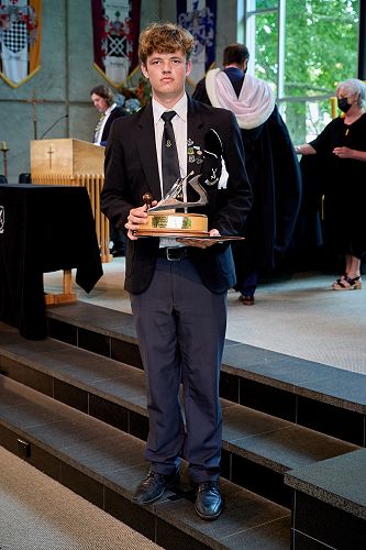 Tomas Haycock awarded first in engineering and wins the Mike Powell Memorial Trophy