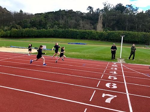 Students competing in the sprints.