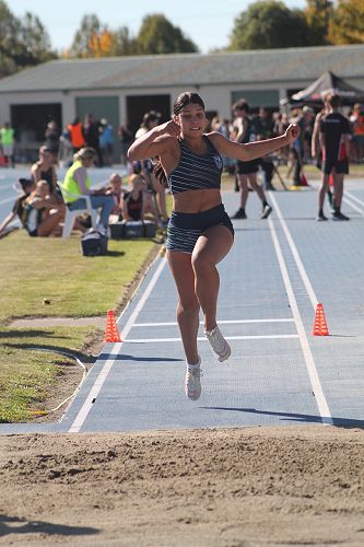 Freya competing in long jump