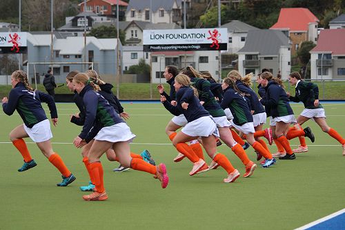 First XI Hockey in full flight during their warm up