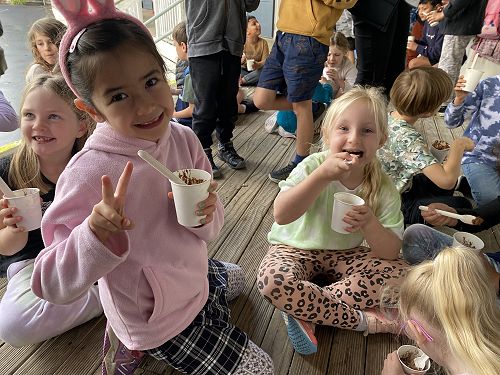 Enjoying eating Koko Laisa!