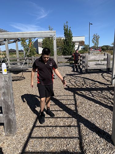 Caleb had a good run around. He can see some interesting shadows. 