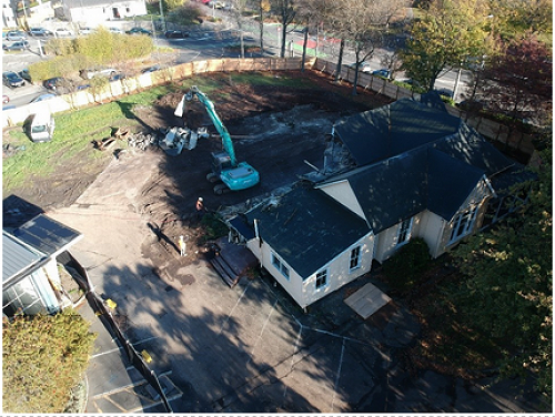 The
final stages of clearing the site making way for Wainuku