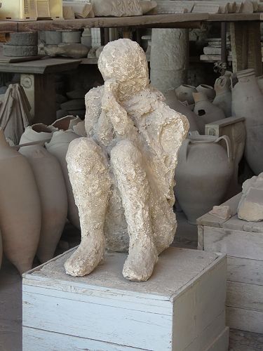 Cast of Pompei victim, Pompei. 