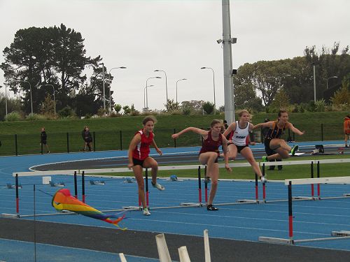 Monica McDonald in the Under 16 hurdles