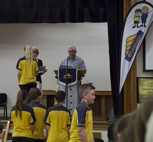 Mr Poulter read out the names of students in Y8. Each teacher presented the certificates - Mrs Coombridge