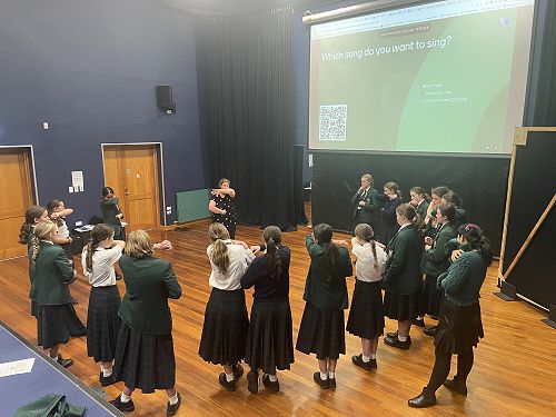 Voice warm ups with Ms Yelavich