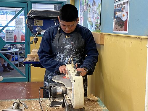 Prabvir using a Saw during Hard Tech