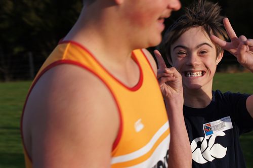 Felix Coutts competes in the cross country with Arthur Burdon
