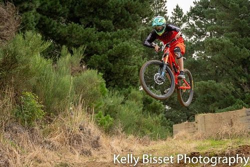 Sam Weir gets some air on the Enduro race.