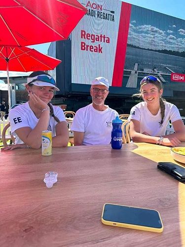 Ella, Coach Dave Hanan and Billie