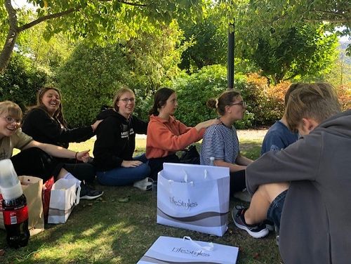 This is called a train massage - definitely needed after all that shopping