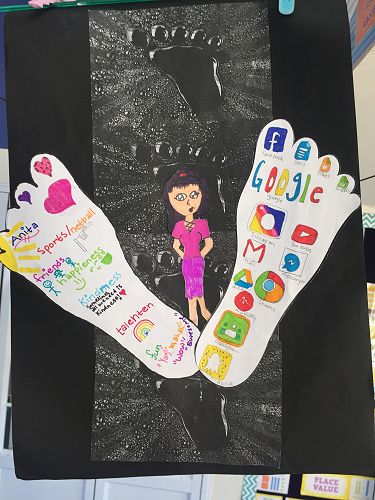 Pohutukawa students have been creating artwork to represent their digital footprints