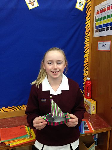 Larissa created a handmade boat