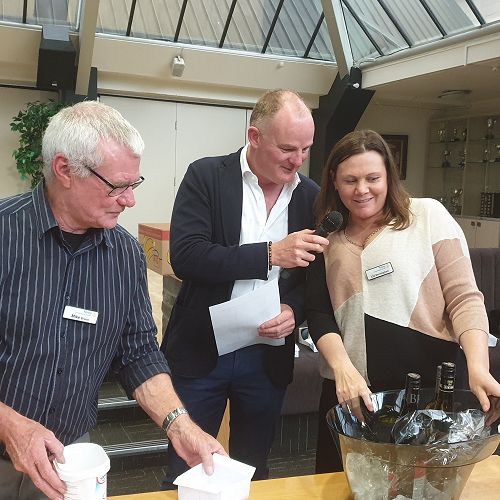 2020 Auction, Mike Bruce, Graham Dockrill and Liz Bermingham, members of the RC of Christchurch South