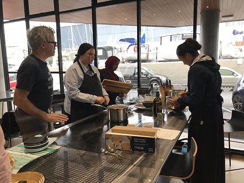 Nicola cooking with Peter