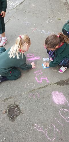 Chalk words and numbers