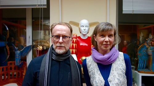 David Howard and translator Olga Tyurina at the
studio of Dimitry Potapov.