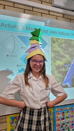 Students made their own Samurai helmets