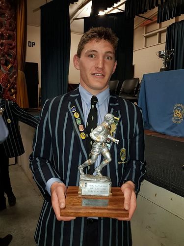 Max Ngataki with the Matt Ngataki Memorial Trophy