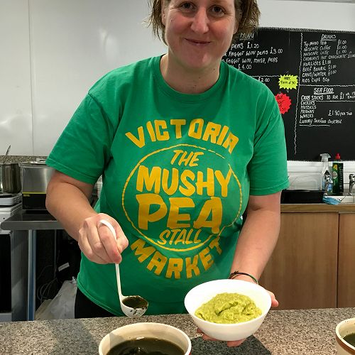 Claire Fisher's Mushy Pea Stall, Victoria Market, Nottingham