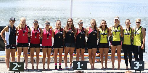 Tilly Pritchard with her team 1st place