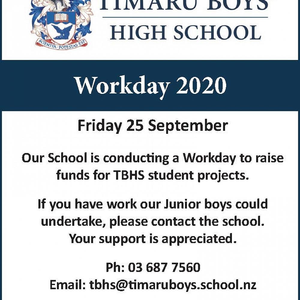 Junior Workday Friday 25 September