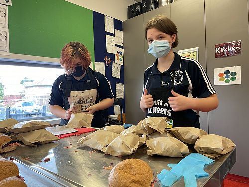 Yr 7/8, cooking with Ronnie and Mrs Marshall