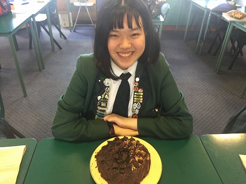 Knowing Angela's love of chocolate cake she was made one in celebration of her win.