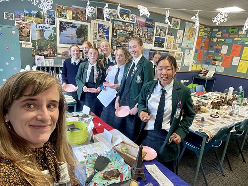 Year 8 students lined up to purchase what their heart desires