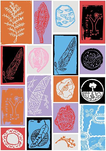 Some of the beautiful artworks that were created by Koori Club working with the delightful and extremely talented Lucy Simpson