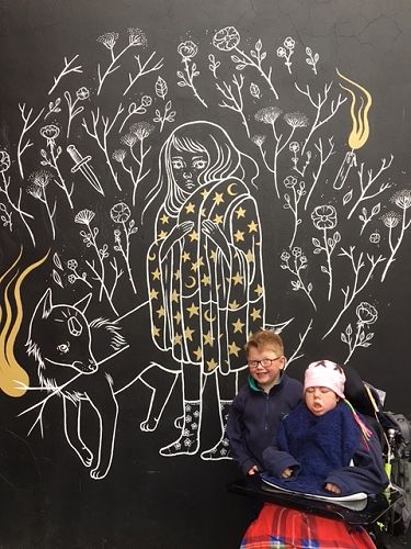 Daryl and Nate enjoying Dunedin's Street Art tour on Thursday 10th of August 