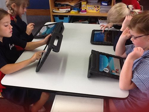 iPads being used as part of a maths rotation