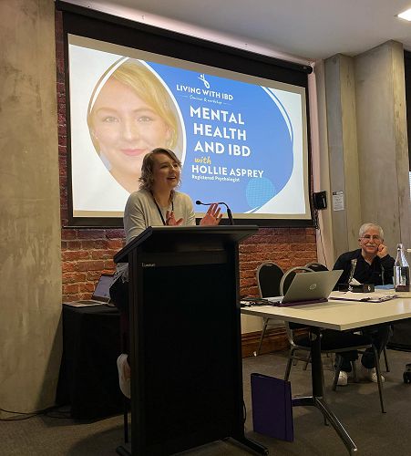 Hollie Asprey, psychologist, presenting "Mental health and IBD".