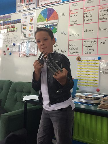 Lukas dressed in his book character costume