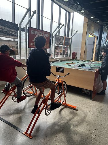 Getting ready to race on the scalextrix track