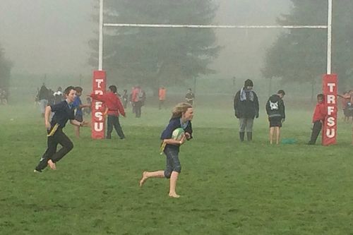 Tucked into the arm securely, here I go. (Inter-schools Touch Tournament 2017)