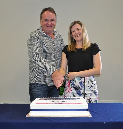 Foundation Day: Past students, Richard Peebles and Shannon Boorer.