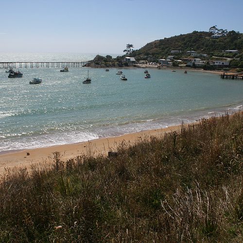 Moeraki township, New Zealand