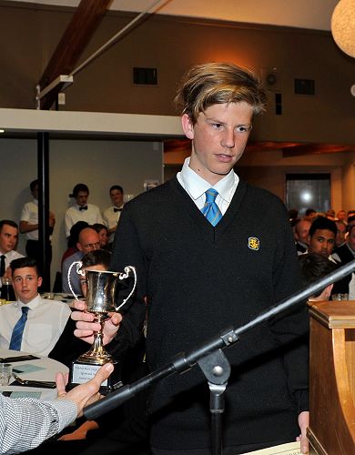 Levi McNabb being presented with the Junior Sportsman
of the Year Award.

