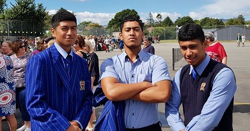 Leo, Lav and Letone - we got stuck in a fire drill at a girl's school! Hot blokes!